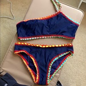 Bikini one strap colorful set